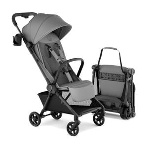 Mompush Nexis Carbon Travel Stroller, Ultra-Lightweight 11.5 lbs, Compact & Airplane Carry-On Approved, One-Second Auto-Fold, One-Hand Full Recline, from Birth to 50 lbs, JPMA Certified, Grey, Manufacturing date: 03-2026