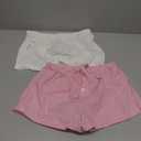 MakeMeChic Women's 2 Pack Linen Shorts Striped Gingham Summer Beach Pajama Boxer Shorts, Medium