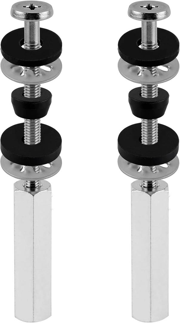 iFealClear 2 Pack Universal Toilet Seat Bolts Compatible with Kohler/American Standard/TOTO/Glacier Bay, 3.74 Inch Stainless Steel Toilet Seat Screws with Long Downlock Nuts for Bathroom Bidet