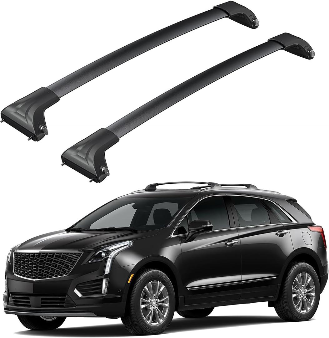 220lbs Lockable Roof Rack Cross Bars Compatible with Cadillac XT5 2017 2018 2019 2020 2021 2022 2023 2024 2025, Aluminum Roof Crossbar for Rooftop Cargo Carrier Kayak Canoe Bike Snowboard