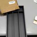 Conflech Silverware Organizer Small Bamboo Kitchen Drawer Organizer Utensil Organizer Silverware Holder Cutlery Organizer in drawer Flatware Organizer Tray (Black 4 Slots)