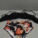 High Waisted Bikini Set for Women Tummy Control Swimwear Ruffle Crop Two Piece Swimsuits Bathing Suits (Medium, Black)
