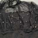 CHICME Women's Sexy Bodycon Midi Dress Mock Neck Long Sleeve Sheer Dresses Beaded Night Club Party Dresses XL