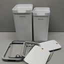 MOPALL 2 Pack Bathroom Waste Can with Lid, 3.6Gal + 2.4Gal Garbage Can with Pop-Up Lid, Small Dog-Proof Waste Bin, Slim Waste Basket for Toilet, Office, Bedroom, Living Room, Kitchen (White)