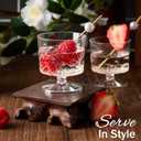 Zezzxu 100 x 2 oz Mini Dessert Cups with Spoons, Goblet - Disposable Appetizer Cup Mousse Cups Small Plastic Dessert Shot Glasses for Serving Individual Desserts, Cocktails, Trifle