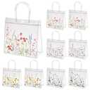 H1vojoxo Spring Wildflower Gift Bags - 24PCS Spring Wildflower Clear PVC Gift Bags with Handle Bulk Reusable Goodie Snack Treat Plastic Gift Wrap Tote Bag for Floral Themed Baby Shower Party Favors