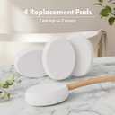 AmazerBath Lotion Applicator for Back, Feet, 4 Replacement Pads with 17" Curved Handle, Back Sunscreen Applicator for Kids, Elderly, Women, Apply Skin Cream Medicine Moisturizer Tanner, White