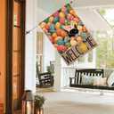 2 x AVOIN colorlife Easter House Flag 28x40 Inch Double Sided Outside, Easter Eggs Bunny Cat Welcome Yard Outdoor Flag