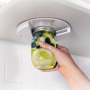 EZ Off Jar Opener for Seniors - Under Cabinet Jar Openers for Weak Hands, Easy Grip, Arthritis jar opener, One Handed Gadgets & Bottle Opener - Essential Kitchen Gadgets - White 