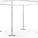 EMART Backdrop Stand Heavy Duty 10x10Ft, Round Pipe and Drape Photo Background Support Kit, Adjustable Metal Frame with Flat Base for Photography Wedding Birthday Party Decorations (Silver)