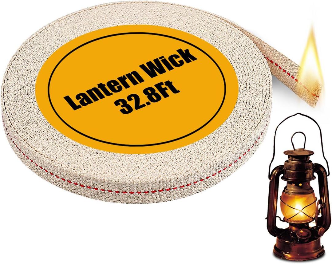 32.8 Feet Oil Lamp Wicks, Each Roll is 1/2-inch Wide Wicks for Oil Lamps, Cotton Oil Lamp Wick Can Be Used As Fuel for Kerosene Lamps, Lanterns and Oil Lamps