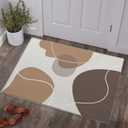 Bathroom Rug 3x5 Entryway Boho Minimalist Brown Mat Modern Abstract Geometric Area Rug Machine Washable Soft Rug Carpet Non Slip Area Rug for Beside Living Room Bedroom Kitchen Office Indoor