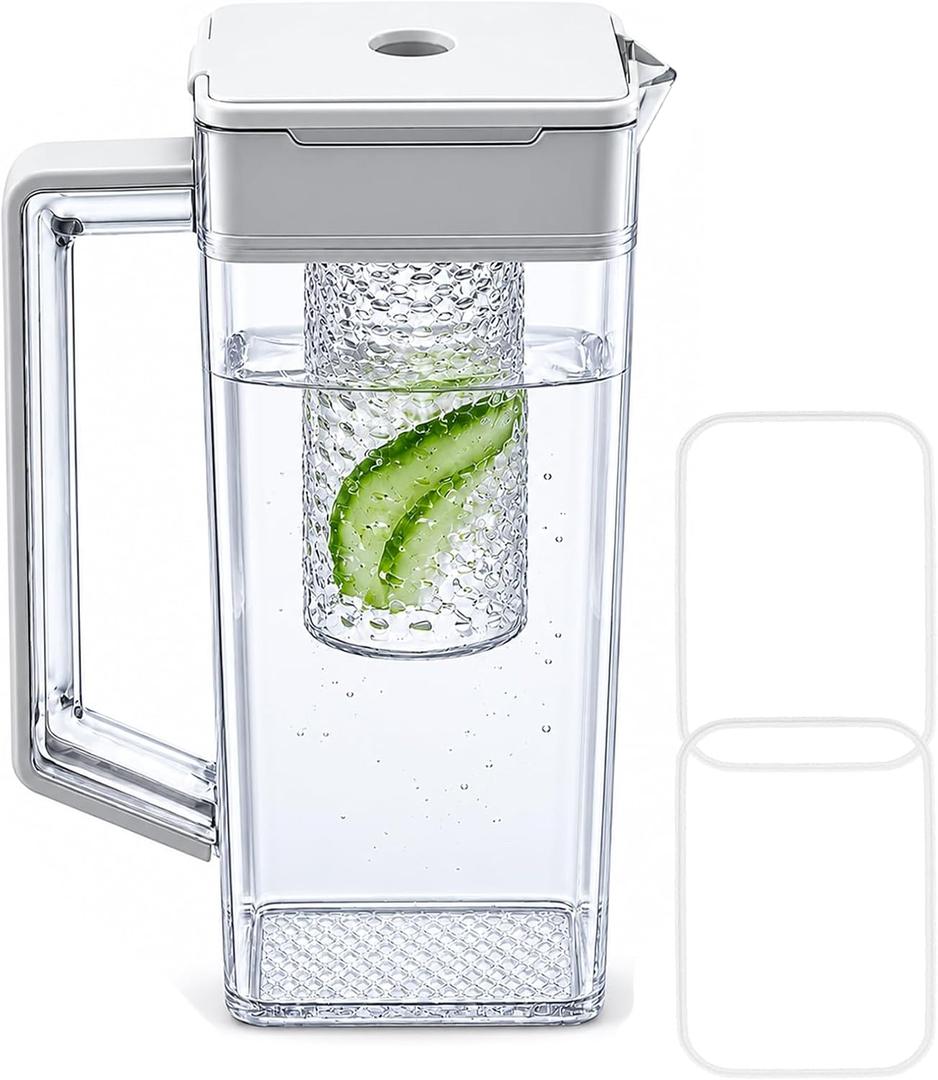 DA97-21261K Water Pitcher Compatible with samsung Pitcher RF30BB6600QL, RF29BB8600QL, RF23BB8600QL, RF30BB660012, etc Refrigerators Water Pitcher. No Leak, Include 2 Sealing Rings