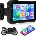 CAMECHO Motorcycle Carplay Screen, Wireless CarPlay Android Auto for Moto, 5" Waterproof Touchscreen Portable Car Stereo Support Dual Bluetooth, Siri, Google Assistant
