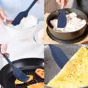 Silicone Spatulas Set, Rubber Spoon Spatula Heat Resistant Spoonula One Piece Design Seamless Spatula Non-Stick Scrapers Baking Mixing Tool (Dark Blue)