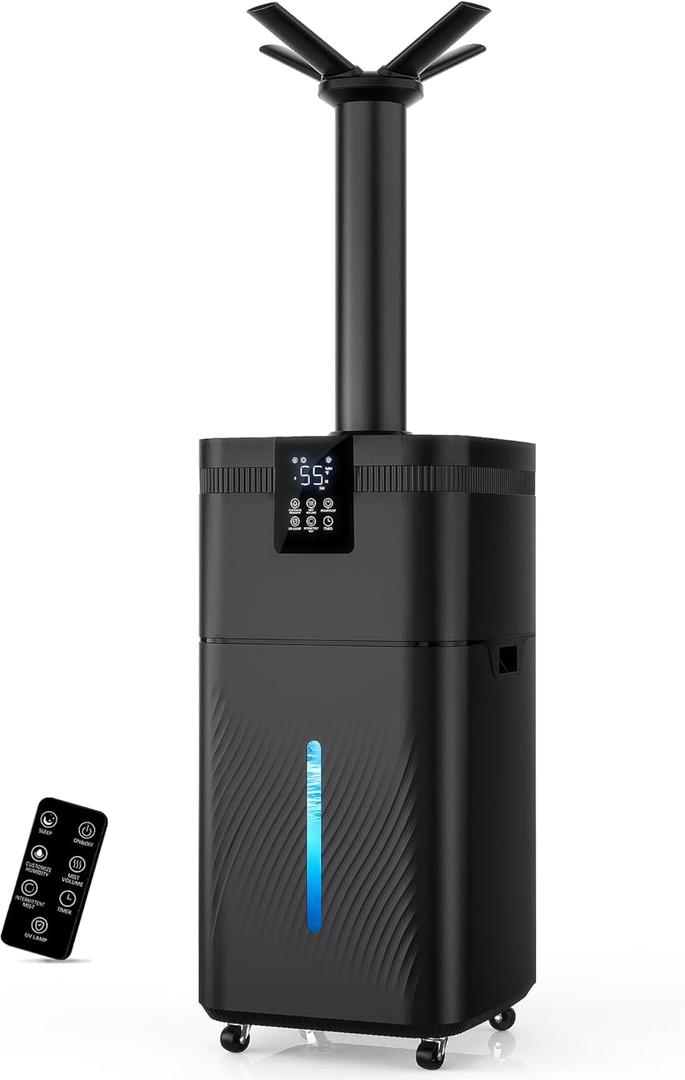 30L/7.93Gal Commercial humidifier Large Room 4200 sq.ft, Whole House Humidifiers 3000ml/H Mist Output, Cool Mist Industrial Humidifiers for Home, Plants, Office, Warehouse, Greenhouse, Black