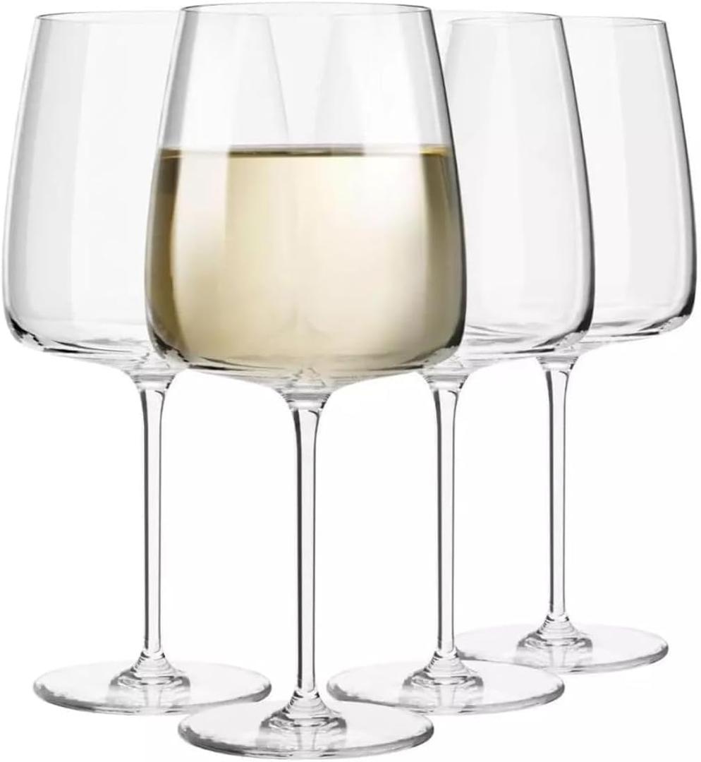 3x Krosno Large White Wine Glasses, Set of 4, 16.2 oz, Modern Collection, Premium Crystalline Glass, Perfect for Everyday, Dishwasher Safe, Made in Europe