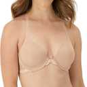 Maidenform Womens Racerback Bra with Shaping & Support, One Fab Fit Underwire Bras for Women, Lightly Lined, Front Closure (36C, Sandshell/Pearl)