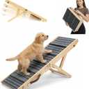 Dog Ramp for Sofa, Couch Foldable Wooden Pet Ramp with 4 Adjustable Heights, Anti-Slip Surface & Safety Support for Small Dogs, Senior Pets with Joint Pain Portable Pet Steps Stairs (S)