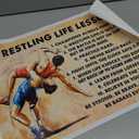 FOLIUMK Wrestling Life Lessons Poster Motivational Canvas Printing Wall Decorstyle 12x18inch(30x45cm)