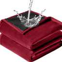 Waterproof Blanket - Travel Blankets Stain Proof, Absorbent, Leakproof, Reversible, Plush Cozy & Washable - Waterproof Couch Cover Ideal for Bed/Couch, Dogs/Cats (40"x60", Wine red/Black)