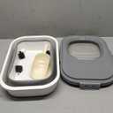 Collapsible Dog Food Storage Container, Airtight 30 35 Lbs Rice Cereal Flour Sugar Containers, Sealable Plastic 20 25 Pound Dog Pet Cat Bird Seed Kitchen Pantry Holder Bin Bucket with Rolling Wheel (White)