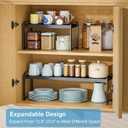 2 Pack Expandable Cabinet Countertop Shelves, Stackable Shelves Organizers For Kitchen Cabinet Countertop Storage, Adjustable Counter Cupboard Pantry Organizer Shelf Rack Stand, Length:20.5"