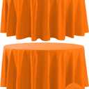 Fokitut 2 Pack Waterproof Round Tablecloth, 120 Inch, Stain Resistant and Wrinkle Polyester Table Cloth, Fabric Table Cover for Kitchen Dining, Wedding, Party, Holiday Dinner-Orange