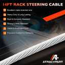 Steering CableSSC13414 Rack & Pinion Mechanical, 14ft Back Mount Single Cable, Compatible with Seastar/Teleflex SH5210P,SH5230P,SH91610P,SH91630P Helm Units & SB39526P, SB39544P (NFB) Bezel Kits