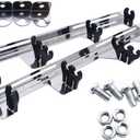 Chrome Linear Spark Plug Wire Separators Divider Loom with Black Valve Cover
