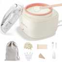 Mini Eyebrow Wax Kit for Women, Wax for Eyebrows Hair Removal, 26 Eye brow Waxing Sticks, 100g Brow Waxing Beads, USB Fast Heat, Smart Constant Temp, Travel or Home Use (Pink)