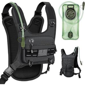 Running Vest with 2L Water Bladder, Lightweight Chest Pack Hydration Backpack with Gear Holder, Reflective Chest Rig for Men Women Hiking Cycling Marathon Runner Gifts
