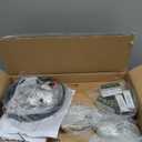 KCO Lighting 5-Light Mid-Century Modern Glass Globe Semi Flush Mount Ceiling Light Black and Gold Brush Metal Sputnik Chandelier Farmhouse Vintage Close to Ceiling Lighting (Amber)