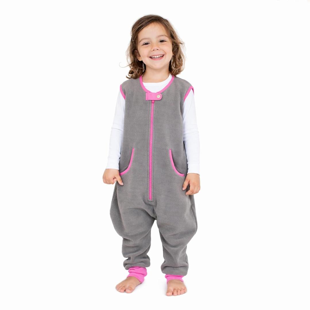 Baby Deedee Sleep Kicker - Toddler Sleep Sack with Feet 1.2 TOG, Walker Sleep Bag with Legs, Fleece Wearable Blanket for Kids, Footed Sleep Sack, 2T-4T, Slate