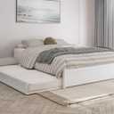 AFI, Barcelona Queen Panel Platform Bed with Twin XL Trundle, White