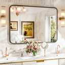 22"30" Bathroom Mirror for Wall, Modern Bathroom Vanity Mirror, Black Bathroom Mirrors for Over Sink with Metal Framed HD Tempered Glass Hangs Horizontally or Vertically