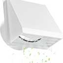 Hon&Guan Dryer Vent Cover Outside with Removable Mesh, Wall Mount Extractor Vent with Rubber Cushioned Non-Return Flap, High Quality Iron Outside Dryer Vent Cover for House (White, 6 Inch)