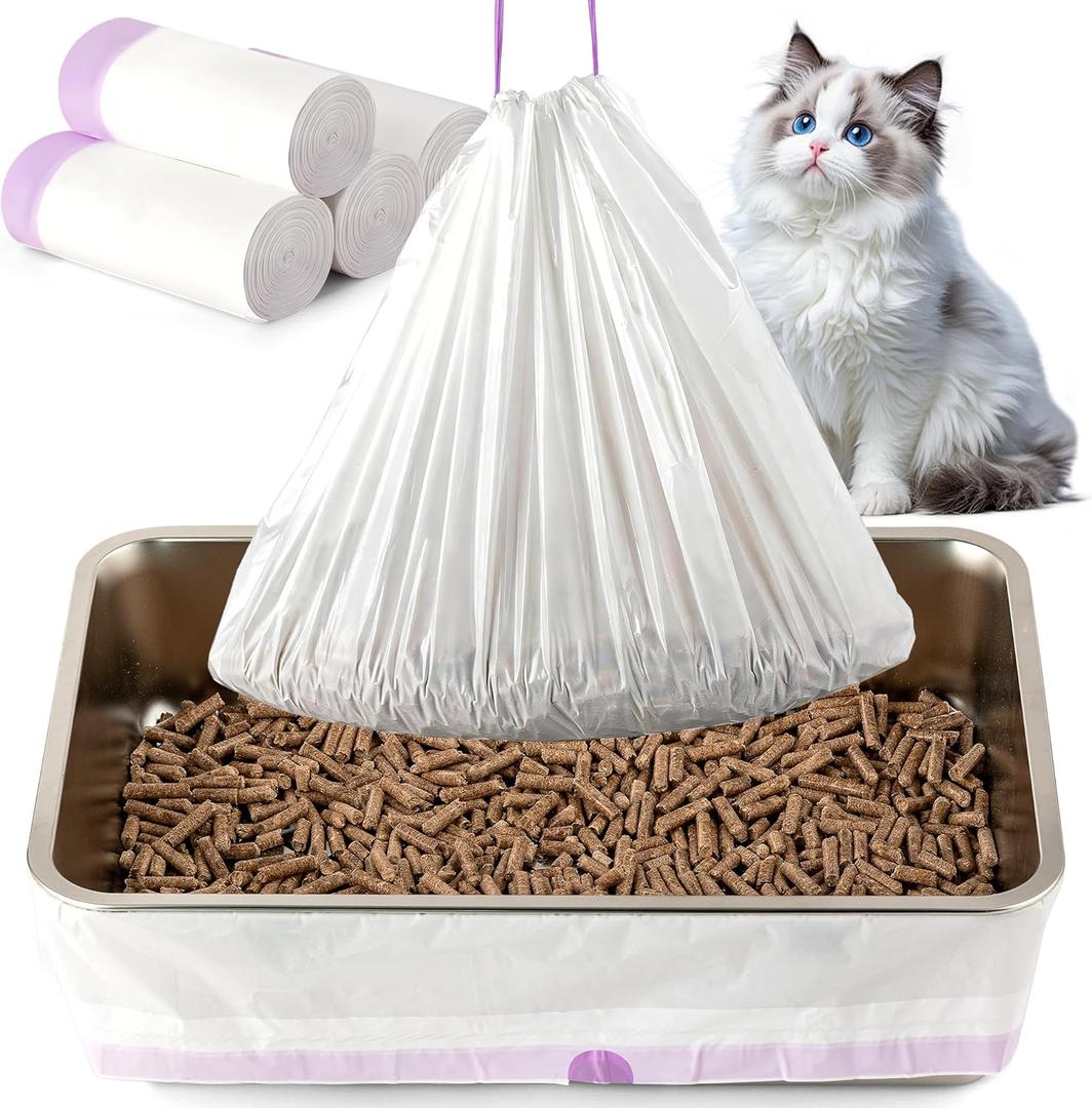 XL Litter Box Liners  Fits 24" Stainless Steel Sifting Litter Boxes for Pine Litter, Tear-Resistant, 28 Count (4 Packs), 1.4 mil
