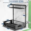 Under Sink Organizer, 2 Packs Height Adjustable Under Sink Storage, Pull Out Cabinet Storage Shelves, Slide Out Drawer for Kitchen Bathroom Pantry. (Black, 2 Pack)