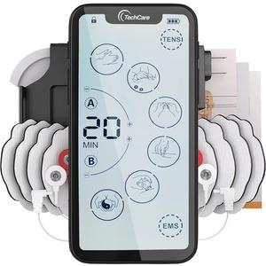 TENS Unit Muscle Stimulator  24 Massage Modes, Touchscreen EMS Device, Dual Channel, Rechargeable, Deep Tissue Pain Relief for Back, Shoulder, Sciatica, Tendonitis, Plantar Fasciitis,8 Electrodes