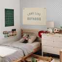 Boys Room Decor, Long Live Boyhood Banner, Baby Boy Shower Decorations, Linen Canvas Banner Wall Hanging Flag Decor for Toddler Boy Room Nursery Playroom 20x30