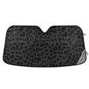 Oarencol Black Leopard Car Windshield Sun Shade African Animal Skin Print Foldable UV Ray Sun Visor Protector Sunshade to Keep Your Vehicle Cool (55" x 27.6")
