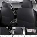 Leather Car Seat Covers,Full Coverage Seat Covers Full Set,Universal Automotive Seat Covers for Cars,SUVs,Trucks and Sedans (Black&Pink, Full Set)