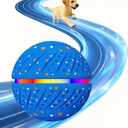 Interactive Dog Toys Ball - Smart Moving Bouncing Dog Ball with RGB Lights, E-TPU Material, 3 Play Modes Automatic Rolling Dogs Toy for Small Medium Dogs Keep Them Busy(Blue)