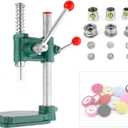 IRONWALLS Fabric Button Maker, Handmade Fabric Covered Button Maker Machine Kit with 3 Molds (Diameters 18, 25, 30mm) & 300pcs Button Supplies, Cloth Cover Button Press Machine