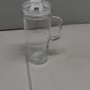 Birity 24oz Pink Bow Glass Cups with Lids and Straws,2 Set Glass Tumbler with Handle,Galss Cup with Stickers and Aesthetic Iced Coffee Cup for Smoothies,Tea,Juice,Boba,Christmas Gifts for Women