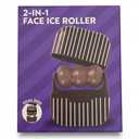 Wiher Ice Roller for Face, 2-in-1 Dual-Sided Cooling Facial Massager for Puffiness Relief, Skin Tightening, Wrinkle Reduction, Self-Care Gift (Brown/white)