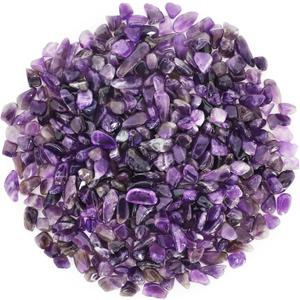 1.1lb Natural Crushed Amethyst Crystal Tumbled Chips-Healing Crystals Chips Bulk, Crushed Crystal Gemstones for Crafts, Beautiful Package for Gift (Amethyst)