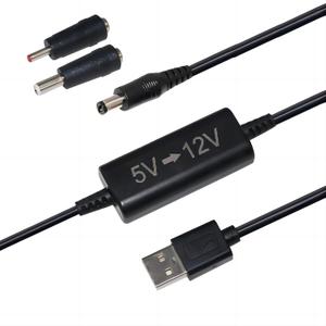 USB 5V to 12V DC - Voltage Step-Up Converter Cable (12 Volt 1.2 Amp Max), USB-A 5V to 12V Adapter Cord with DC Jack 5.5 x 2.1 & 2.5mm & 3.5 x 1.35mm, 3 Ft 12 Volt Power Cable