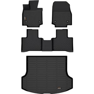 Binmotor-Floor Mats Cargo Liner Set for Lexus RX 2023-2026 RX350 | RX350h | RX500h (NOT for RX450h+PHEV) All Weather Heavy Duty Car Floor Liners for RX 350 Accessories-Black